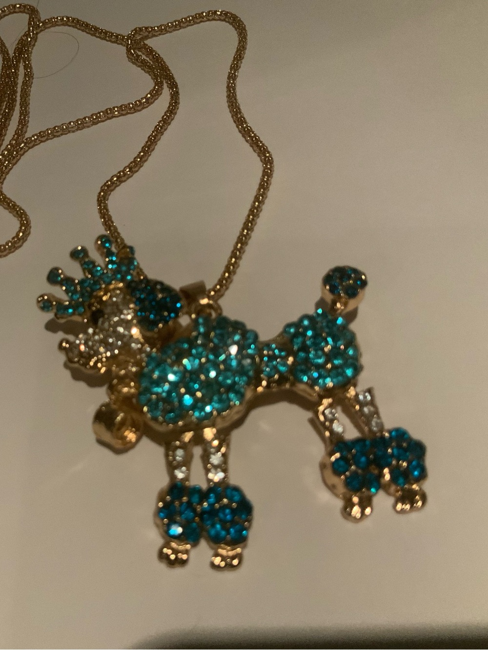 Betsey Johnson poodle rhinestone necklace